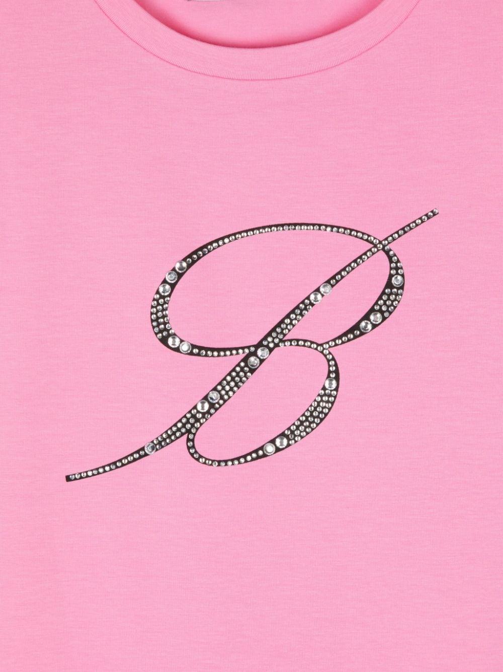 Miss Blumarine T-shirt with rhinestone logo Presa