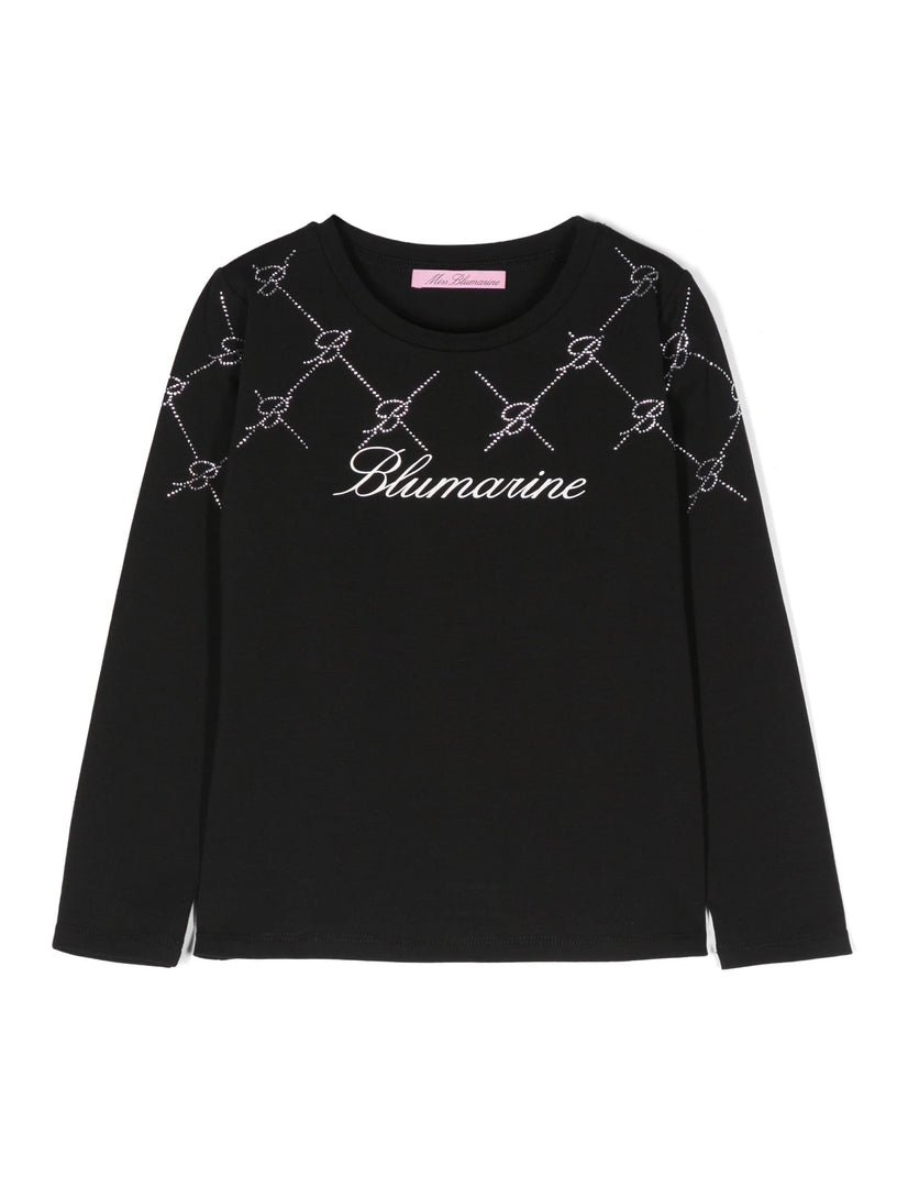 Miss Blumarine T-shirt with rhinestones Sconto