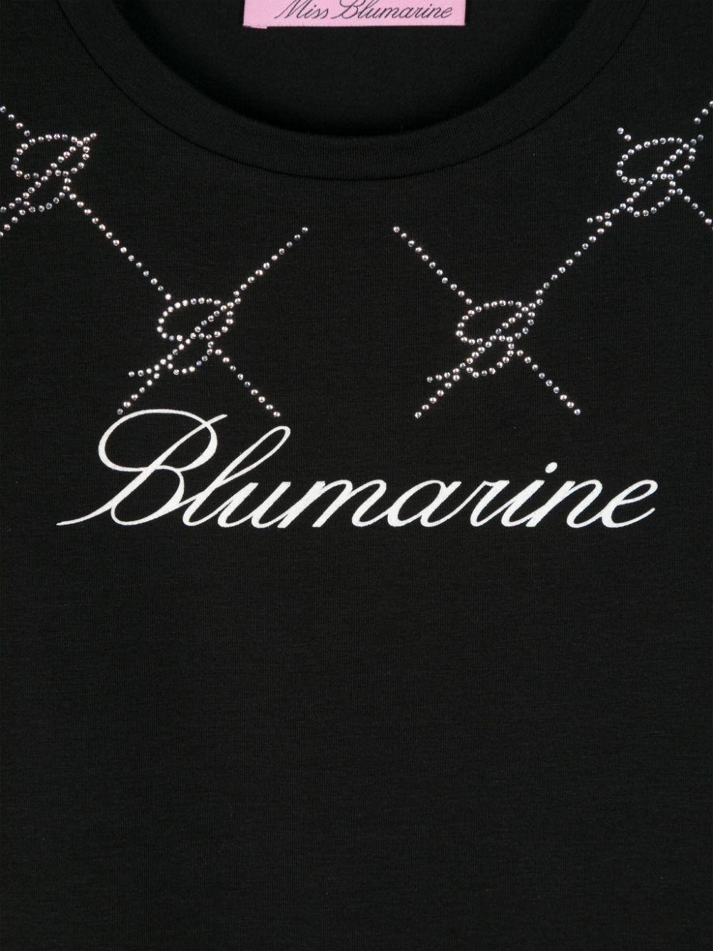 Miss Blumarine T-shirt with rhinestones Sconto