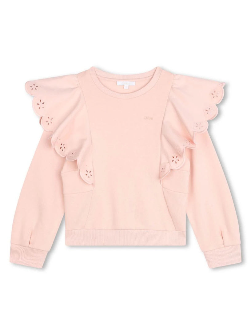 Chloé Kids Ruffle-detail sweatshirt Saldi Di Fabbrica