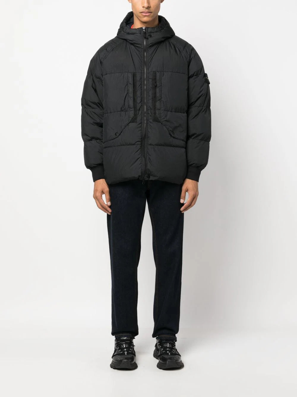 STONE ISLAND 40723 garment dyed crinkle reps recycled nylon down Fino al 65% di sconto