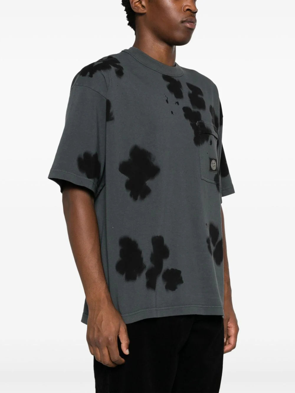 STONE ISLAND 215e3 hand colouring and garment dyeing on cotton jersey Vendita calda