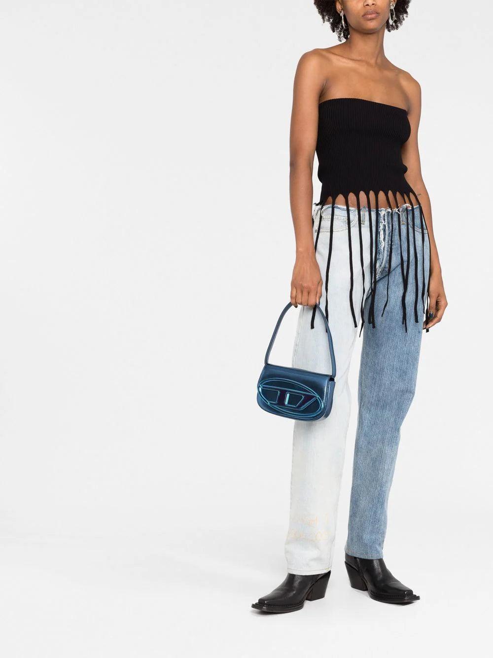 DIESEL 1dr-iconic shoulder bag in mirrored leather Nuovo