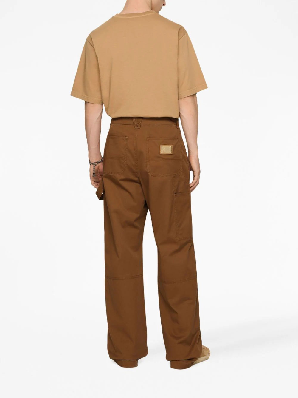 Dolce & Gabbana Worker pants with brand plate Economico