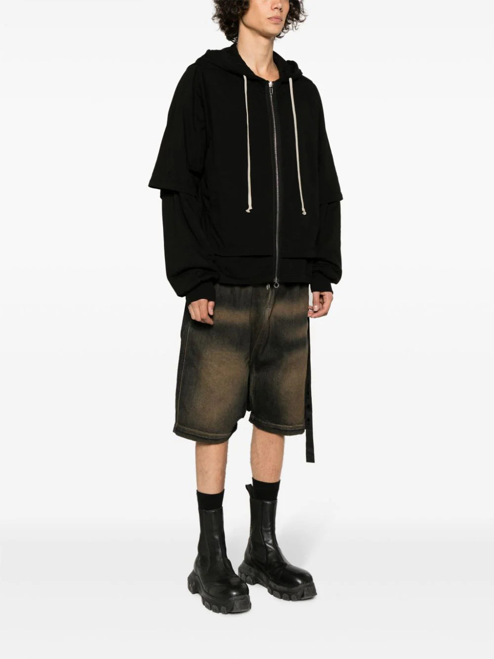 Rick Owens DRKSHDW Zipped hustler hoodie Offerta San Valentino