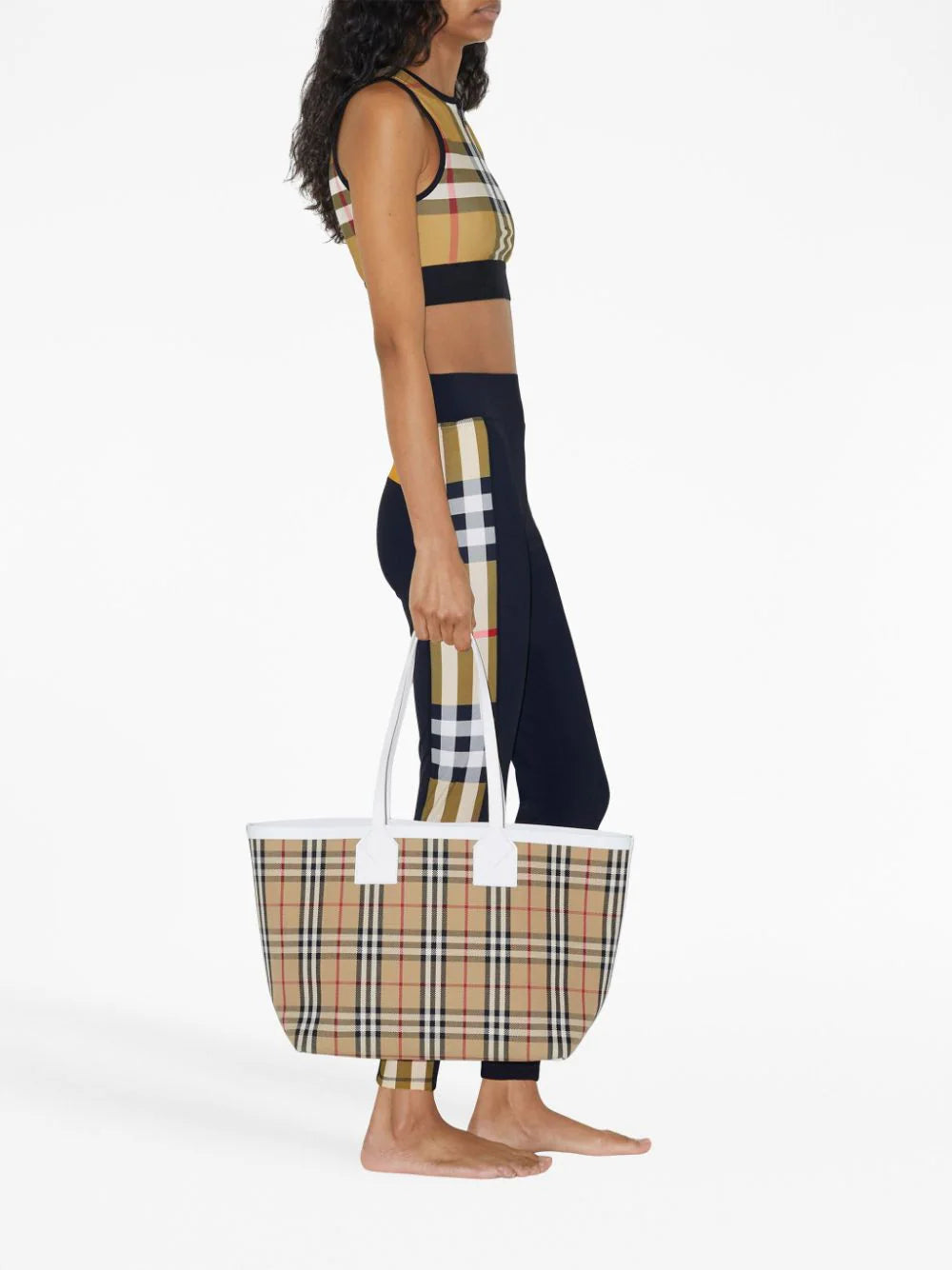 Burberry Zip detail check bra top Online Outlet