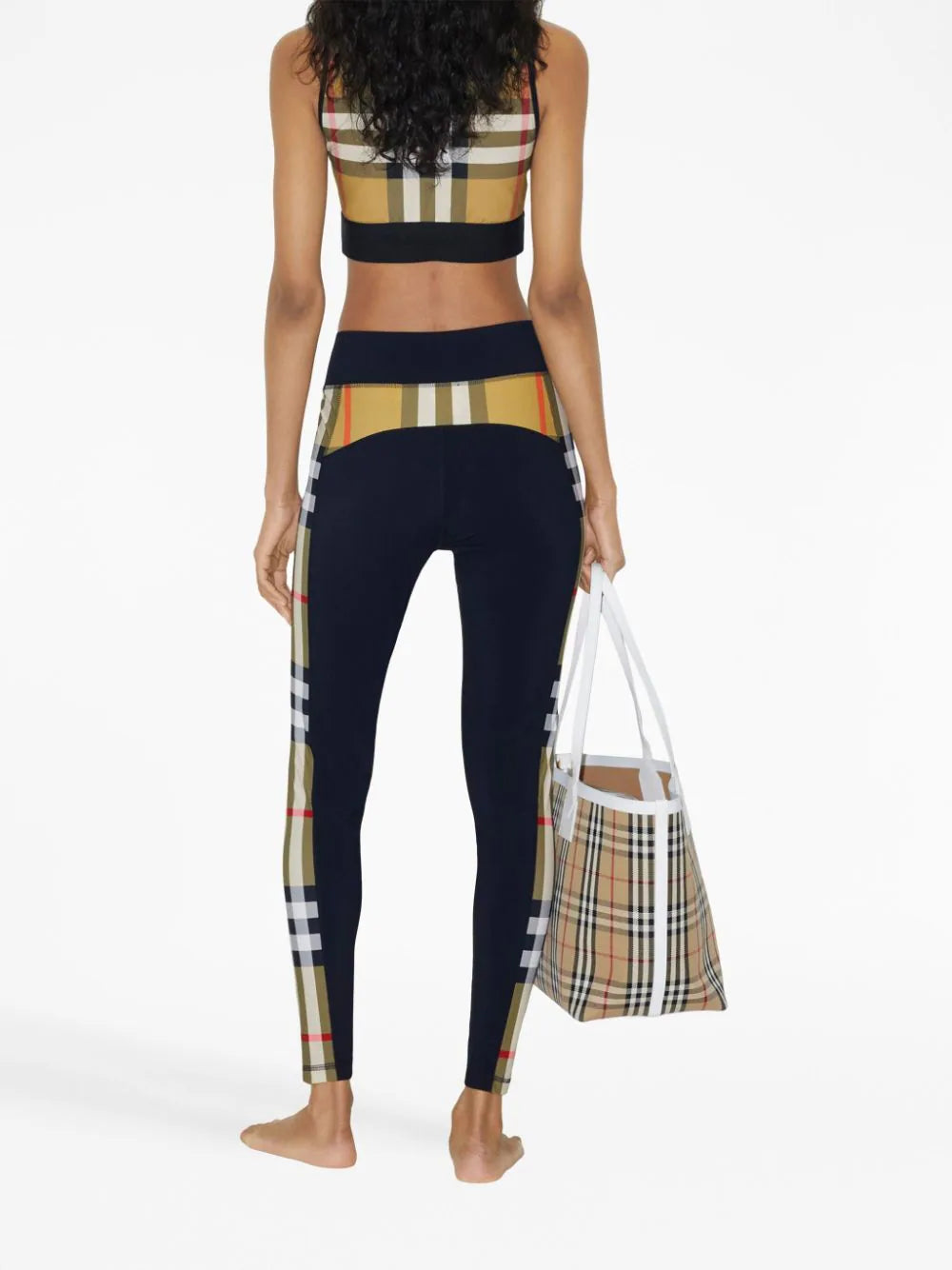 Burberry Zip detail check bra top Online Outlet