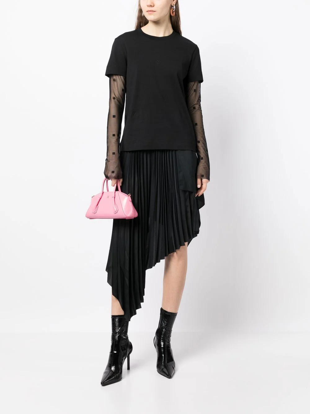 Givenchy 4g plumetis cotton and tulle t-shirt Latest stili