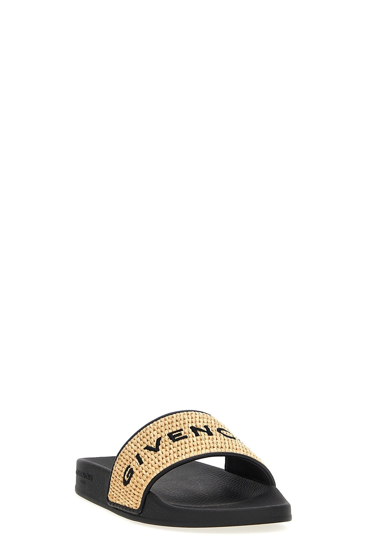 Givenchy 4g slide flat sandals in rafia Promozione temporanea