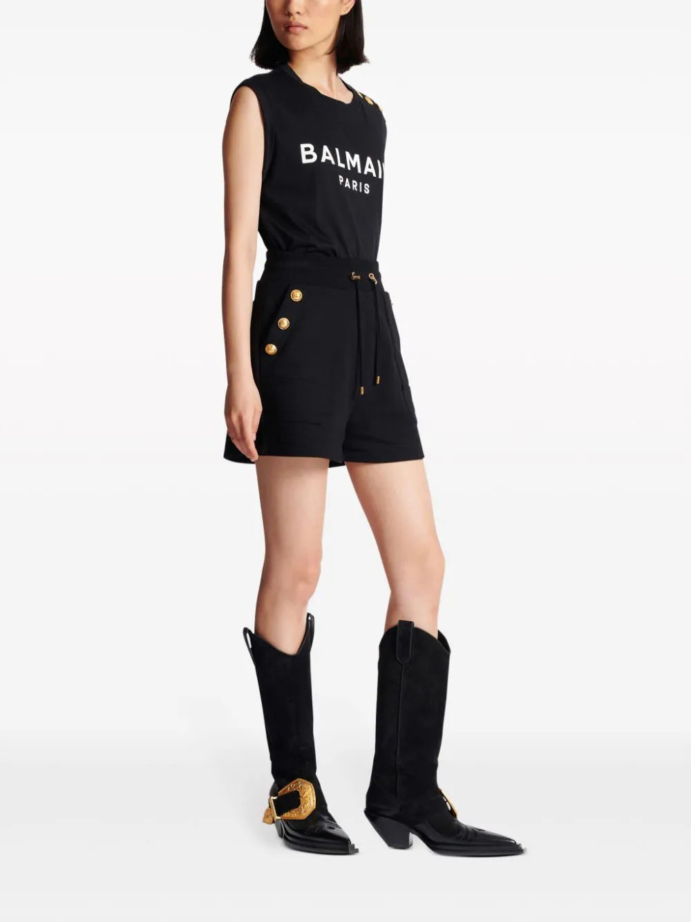 BALMAIN 6-button jersey shorts In vendita