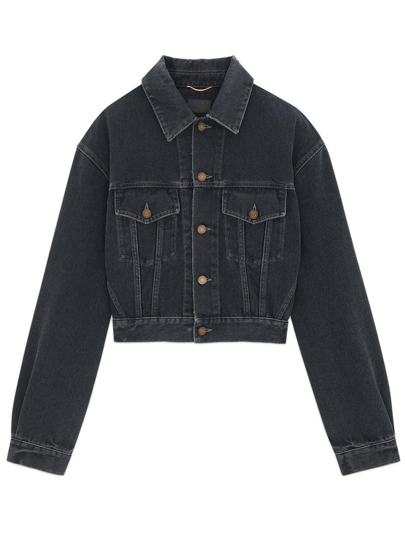 Saint Laurent 80s jacket in dark blue black denim