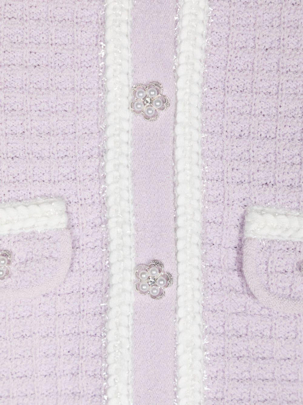 SELF PORTRAIT Kids Lilac knit cardigan Shopping online