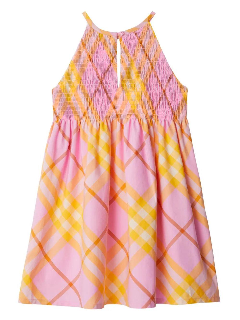 Burberry Kids Check cotton dress Offerta esclusiva