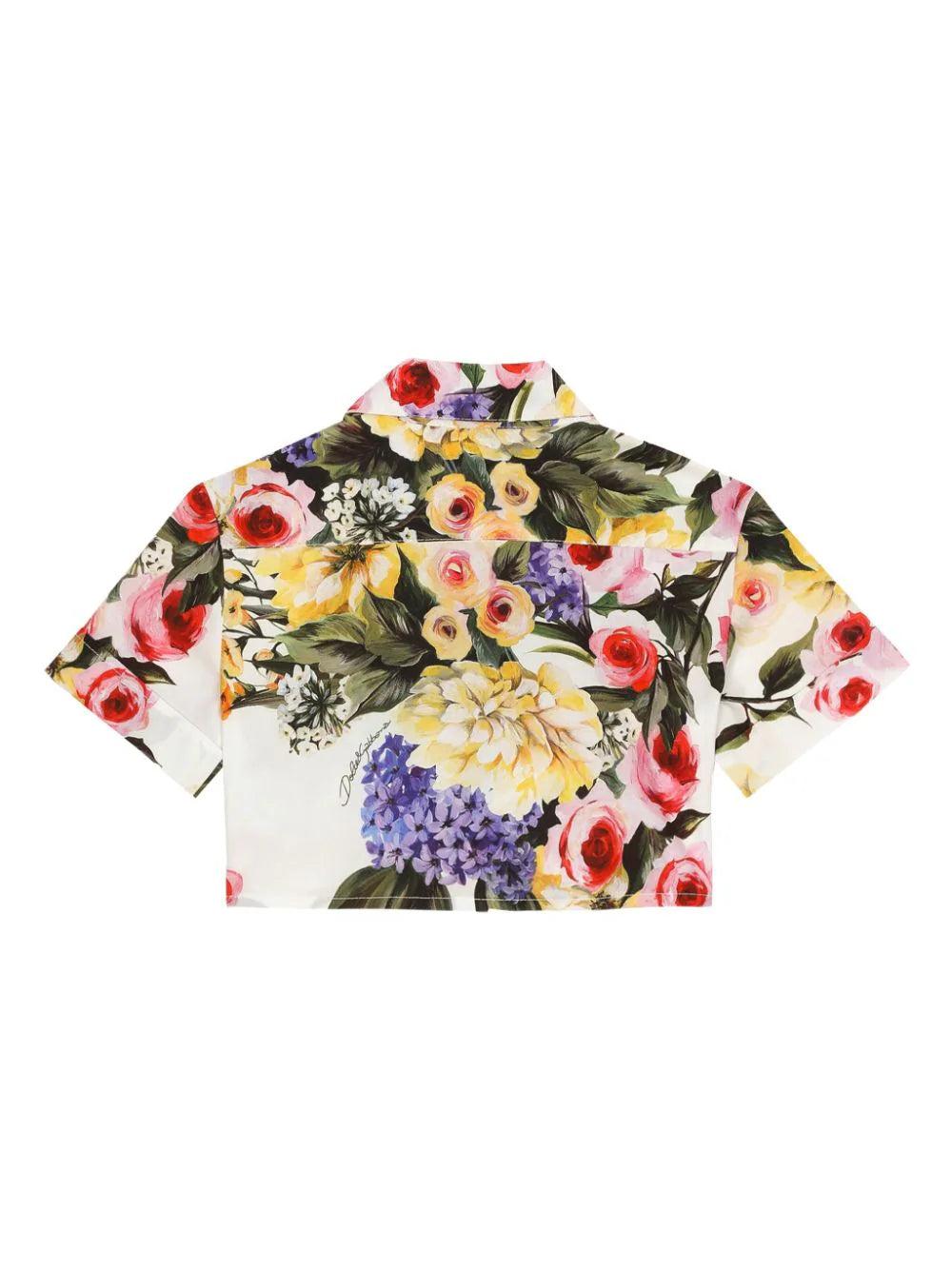 Dolce & Gabbana Kids Garden-print poplin shirt Offerte speciali