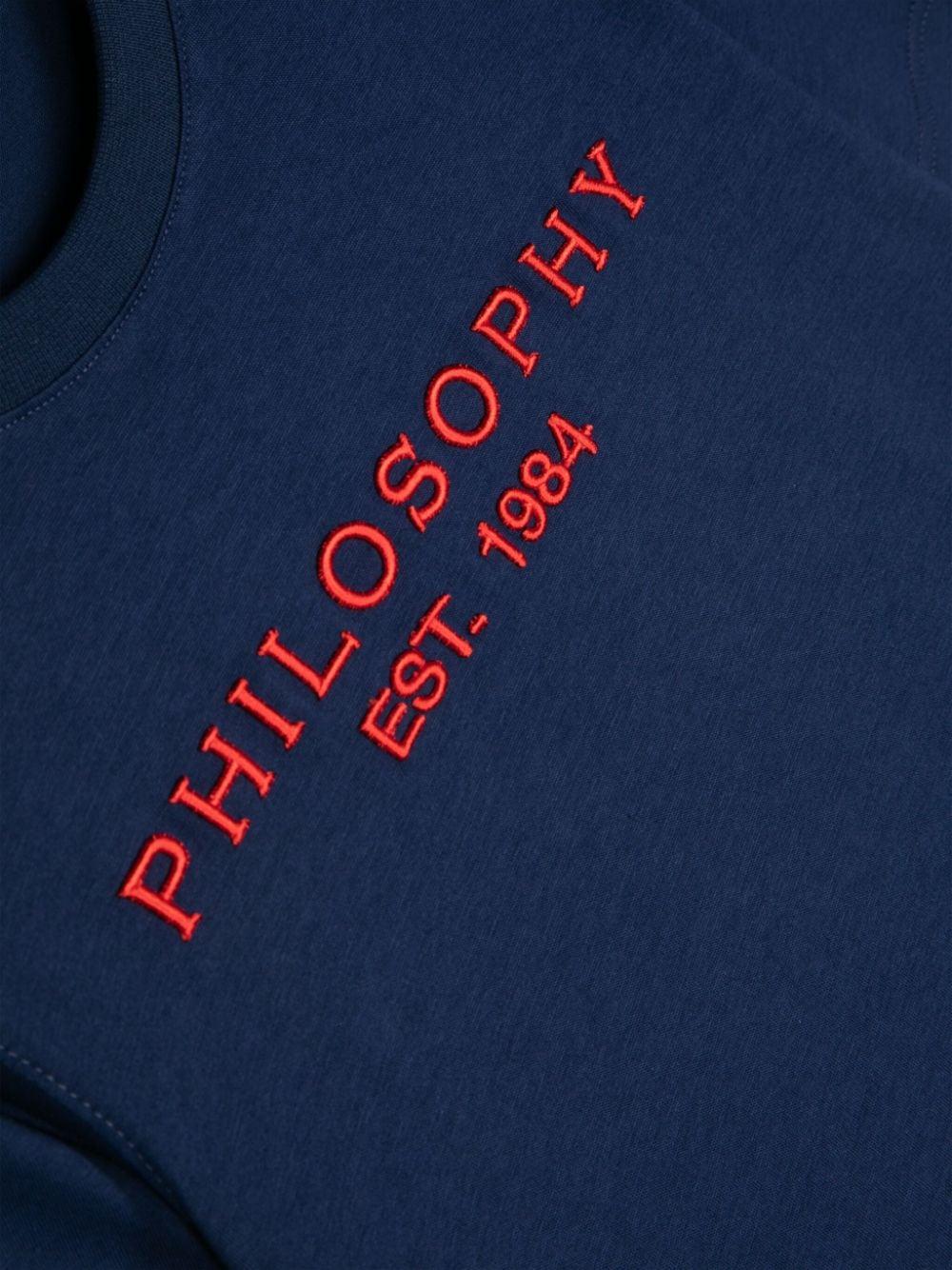 Philosophy Kids T-shirt with logo embroidery Fino al 60% di sconto