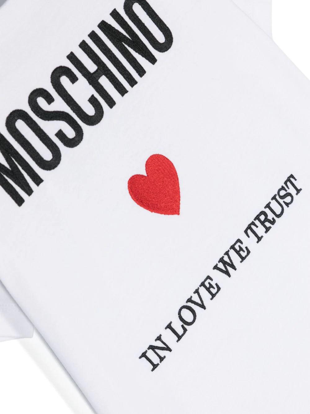 Moschino Kids In love we trust t-shirt Trasporto libero internazionale