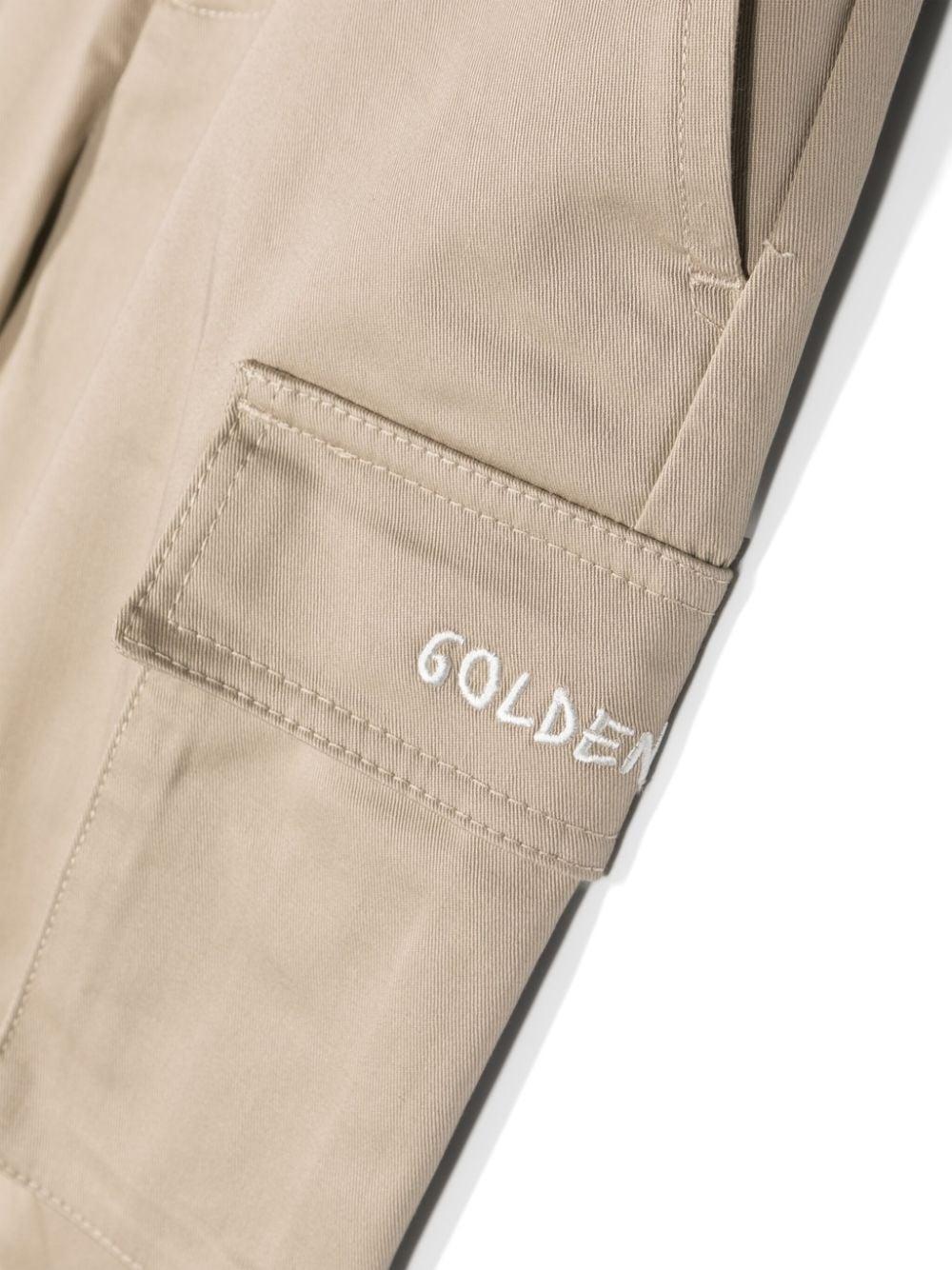 Golden Goose Kids Cargo trousers with embroidered logo Vendita