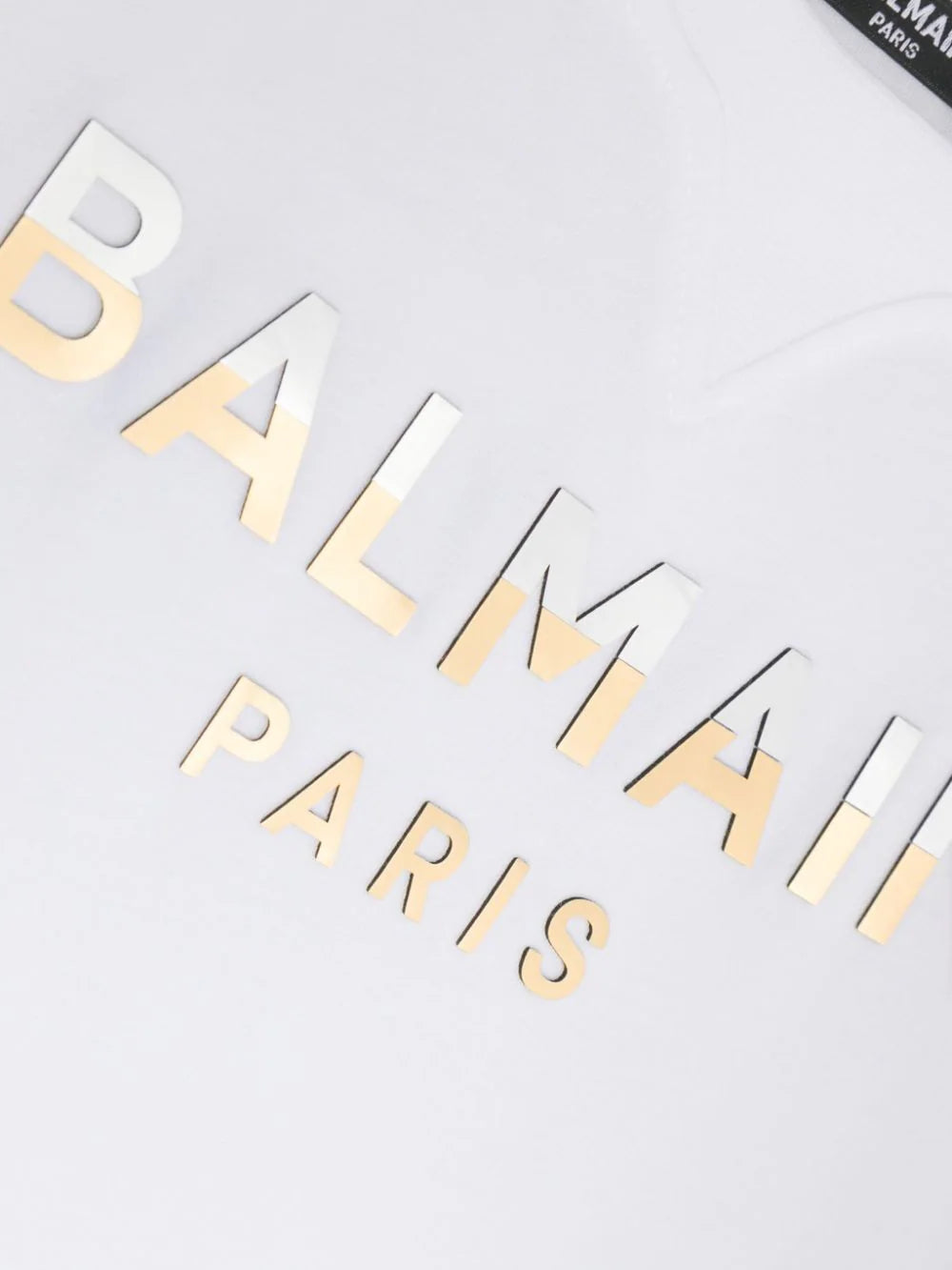 BALMAIN Kids Dress t-shirt with metallic print Acquista Ora