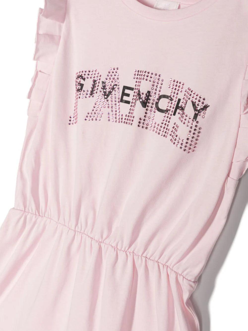 Givenchy Kids Dress with logo and rhinestones Fino Al -60%