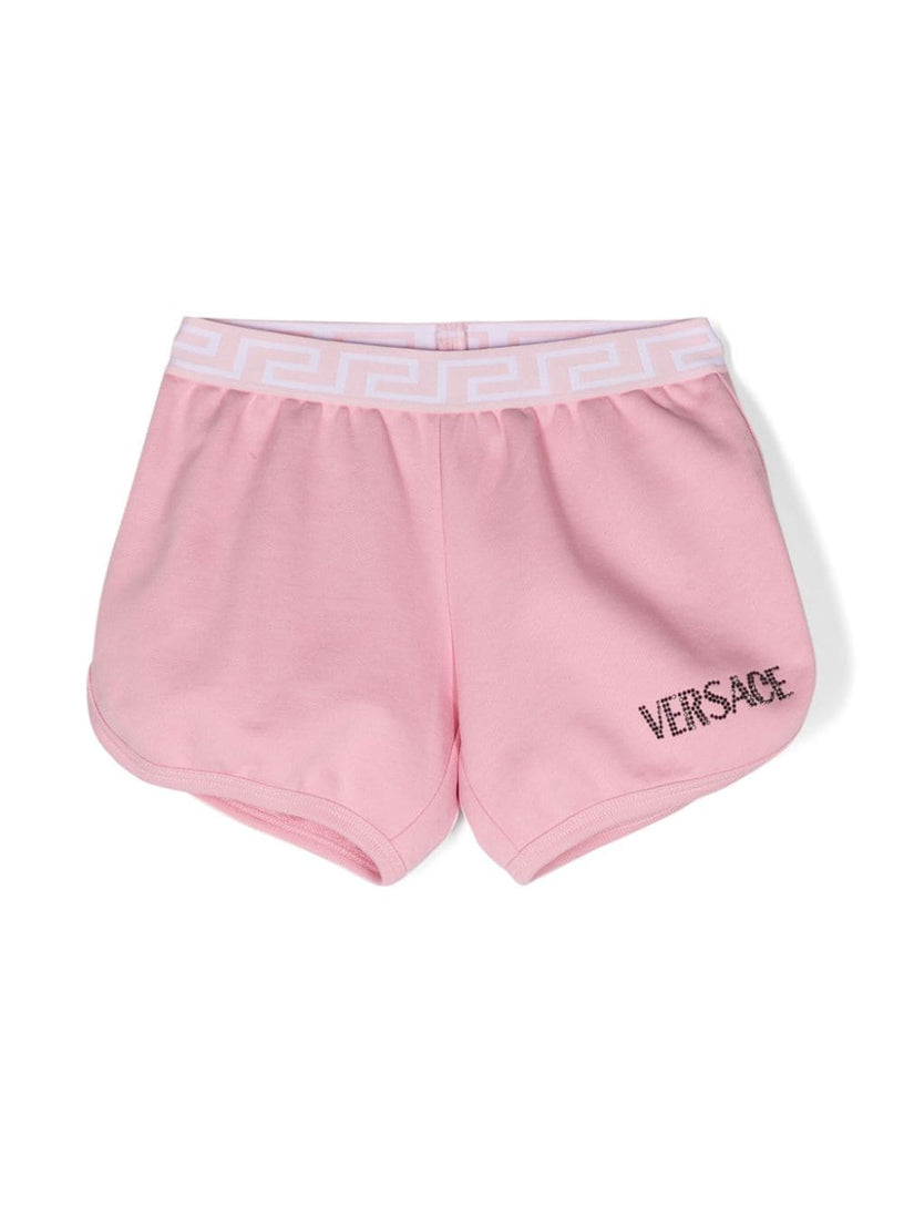 VERSACE Kids Kids shorts with greca and crystals border Sconto