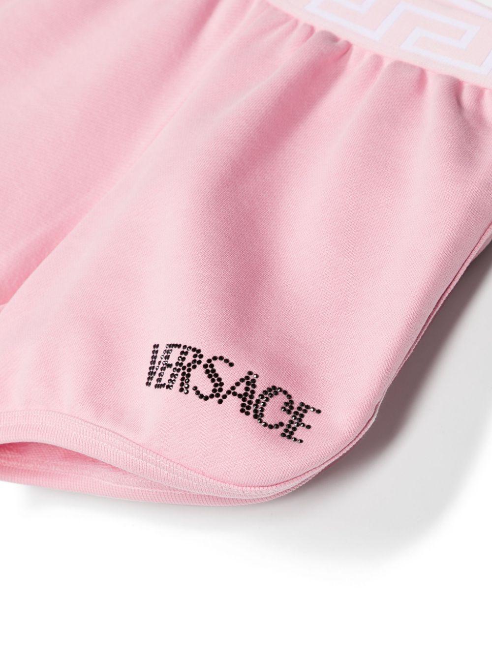 VERSACE Kids Kids shorts with greca and crystals border Sconto