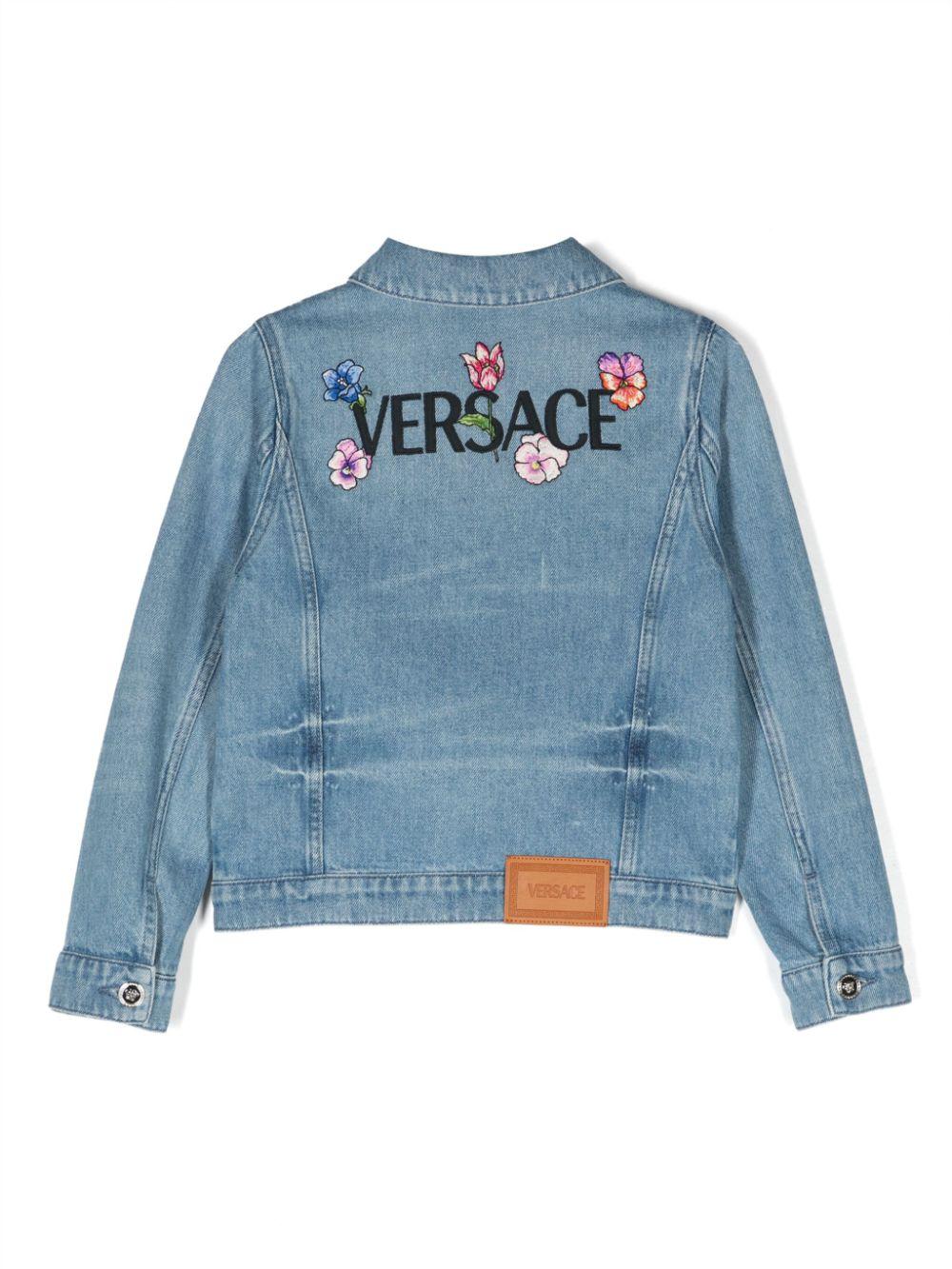 VERSACE Kids Blossom kids denim jacket Offerta