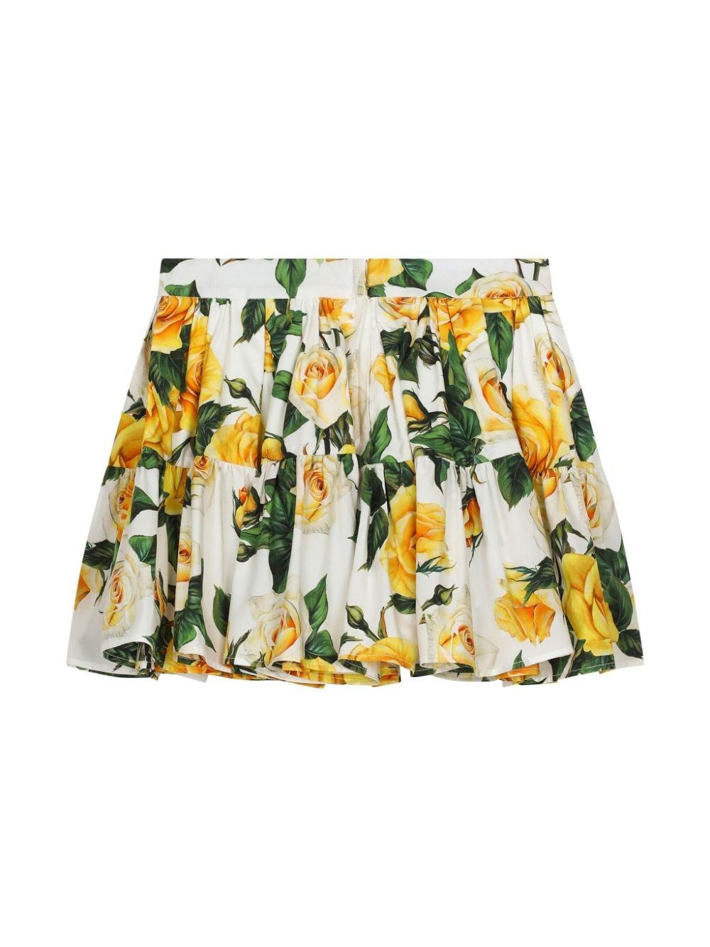Dolce & Gabbana Kids Skirt with flower print Vendita Economica