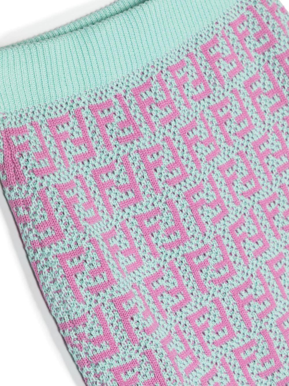 FENDI Kids Junior mini skirt in multicolor crochet cotton Negozio