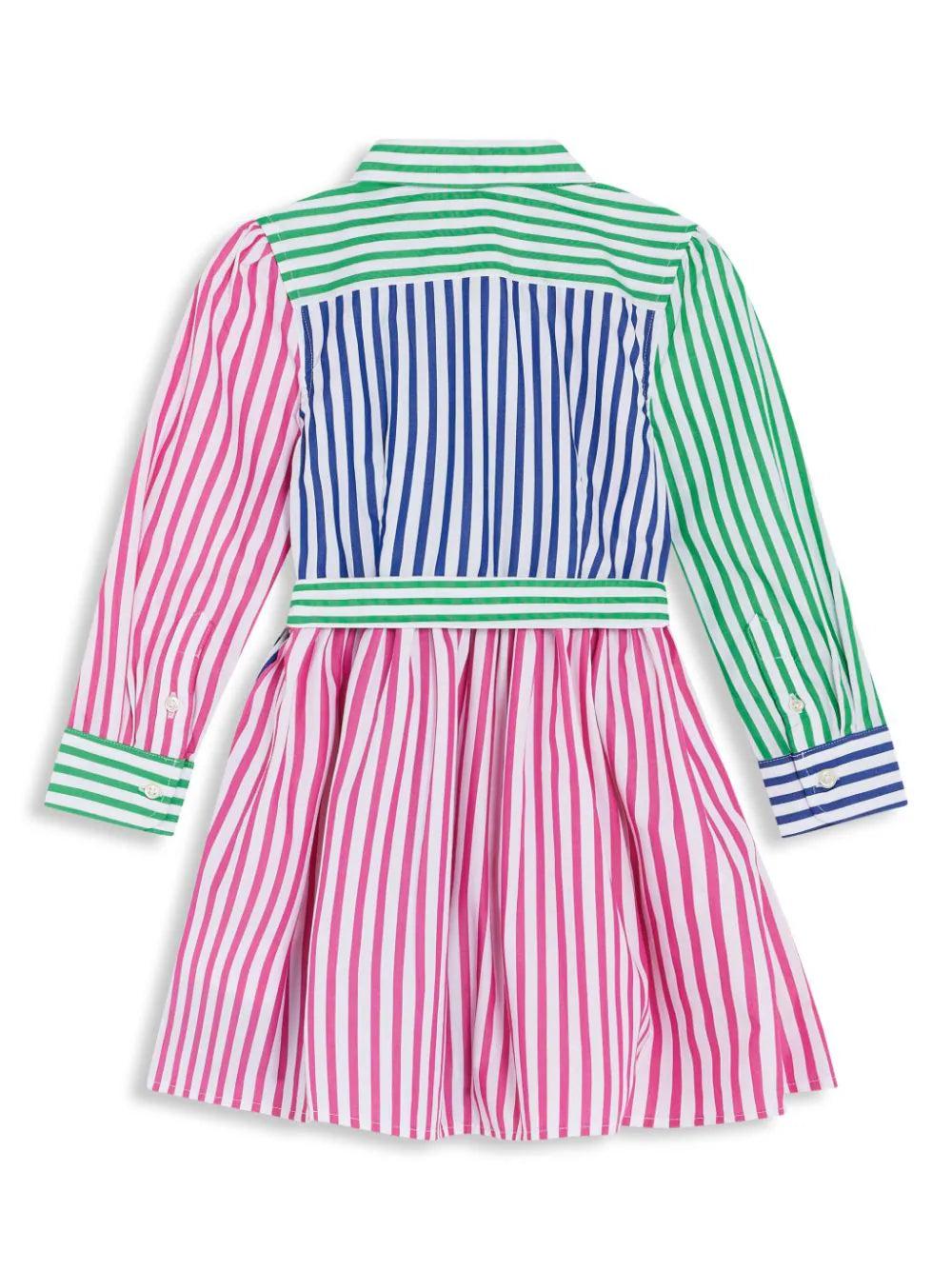 Ralph Lauren Kids Striped cotton poplin fun shirtdress Moda