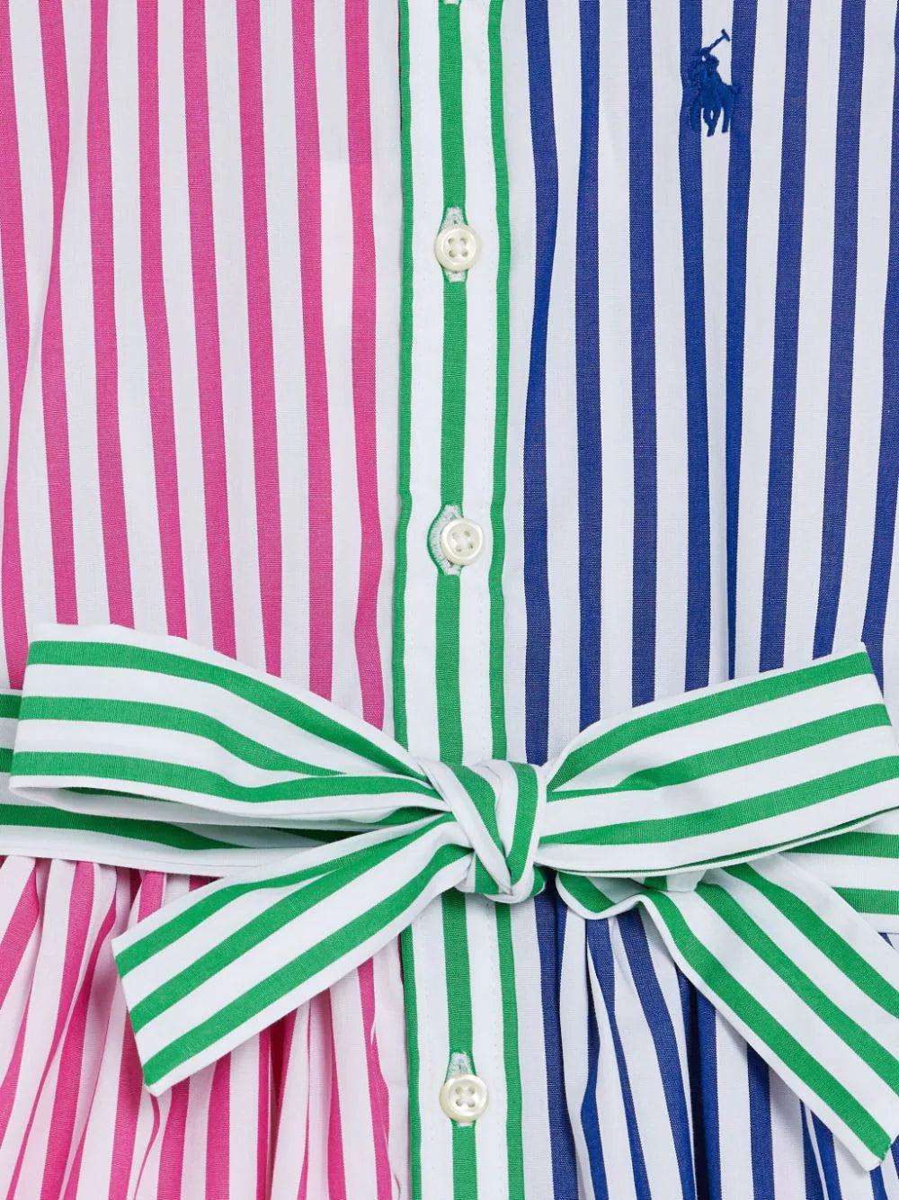 Ralph Lauren Kids Striped cotton poplin fun shirtdress Moda