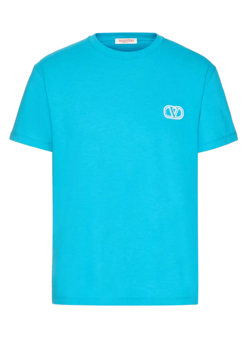 Valentino Garavani T-shirt with vlogo signature patch Offerte stagionali