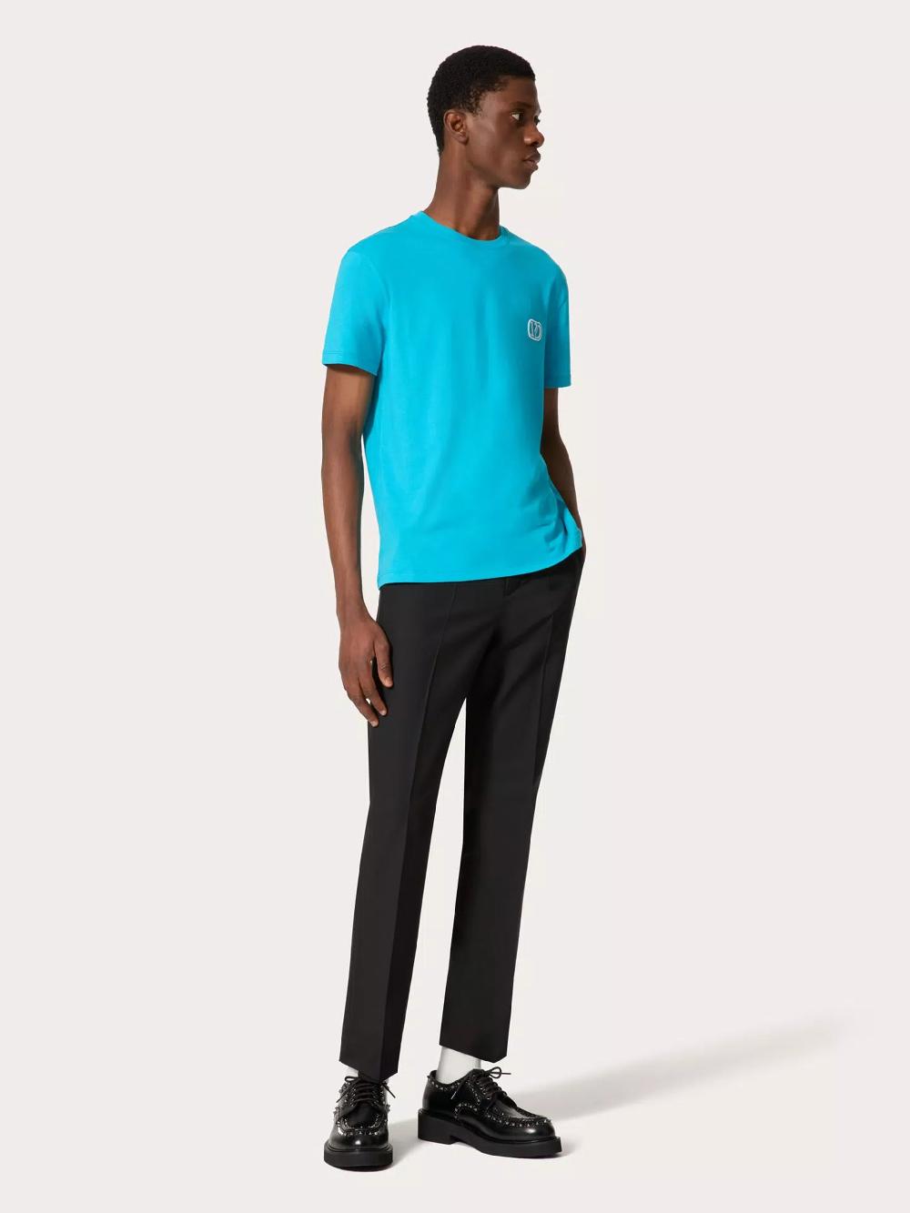 Valentino Garavani T-shirt with vlogo signature patch Offerte stagionali