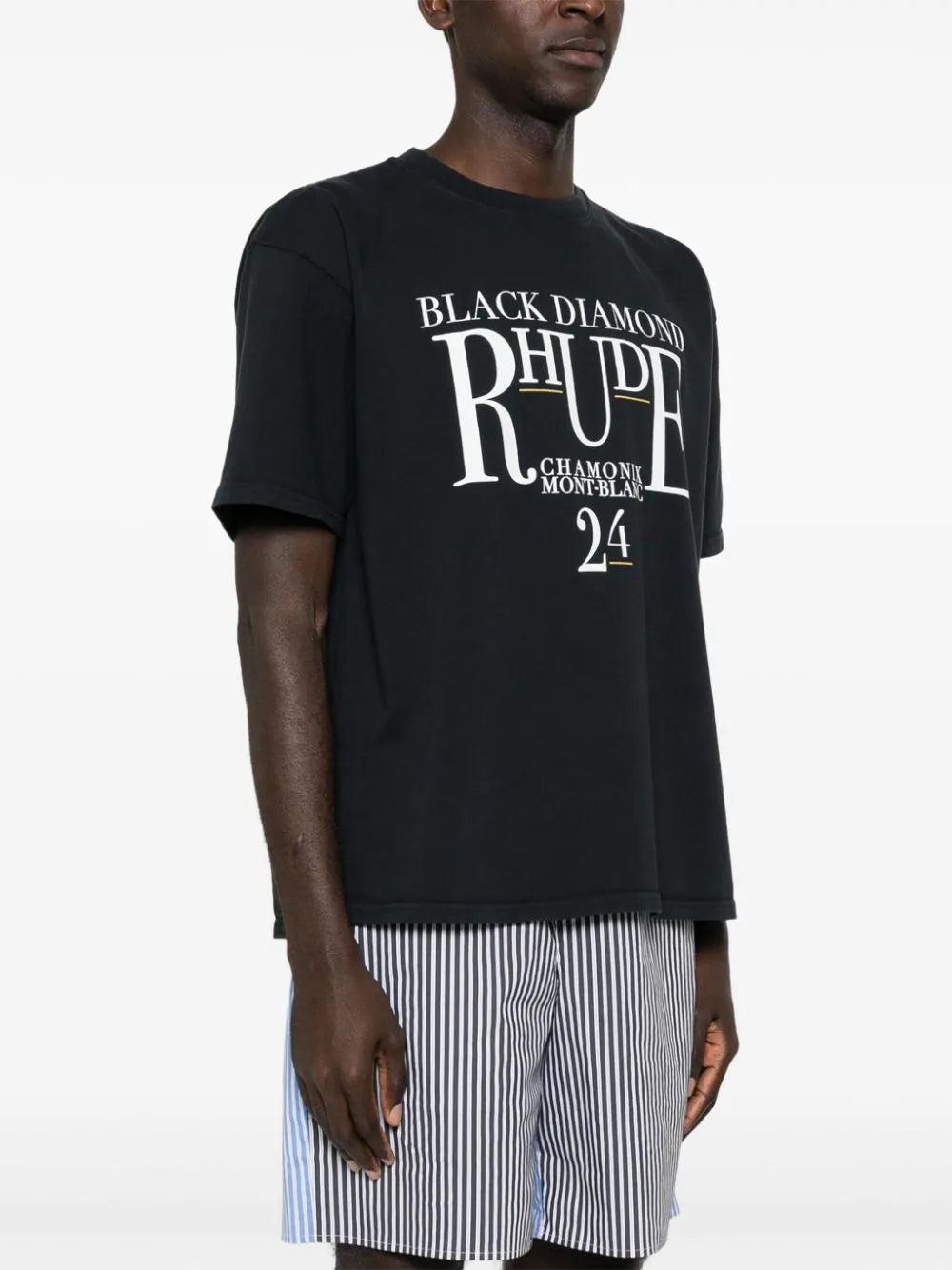 Rhude T-shirt black diamond Offerte giornaliere