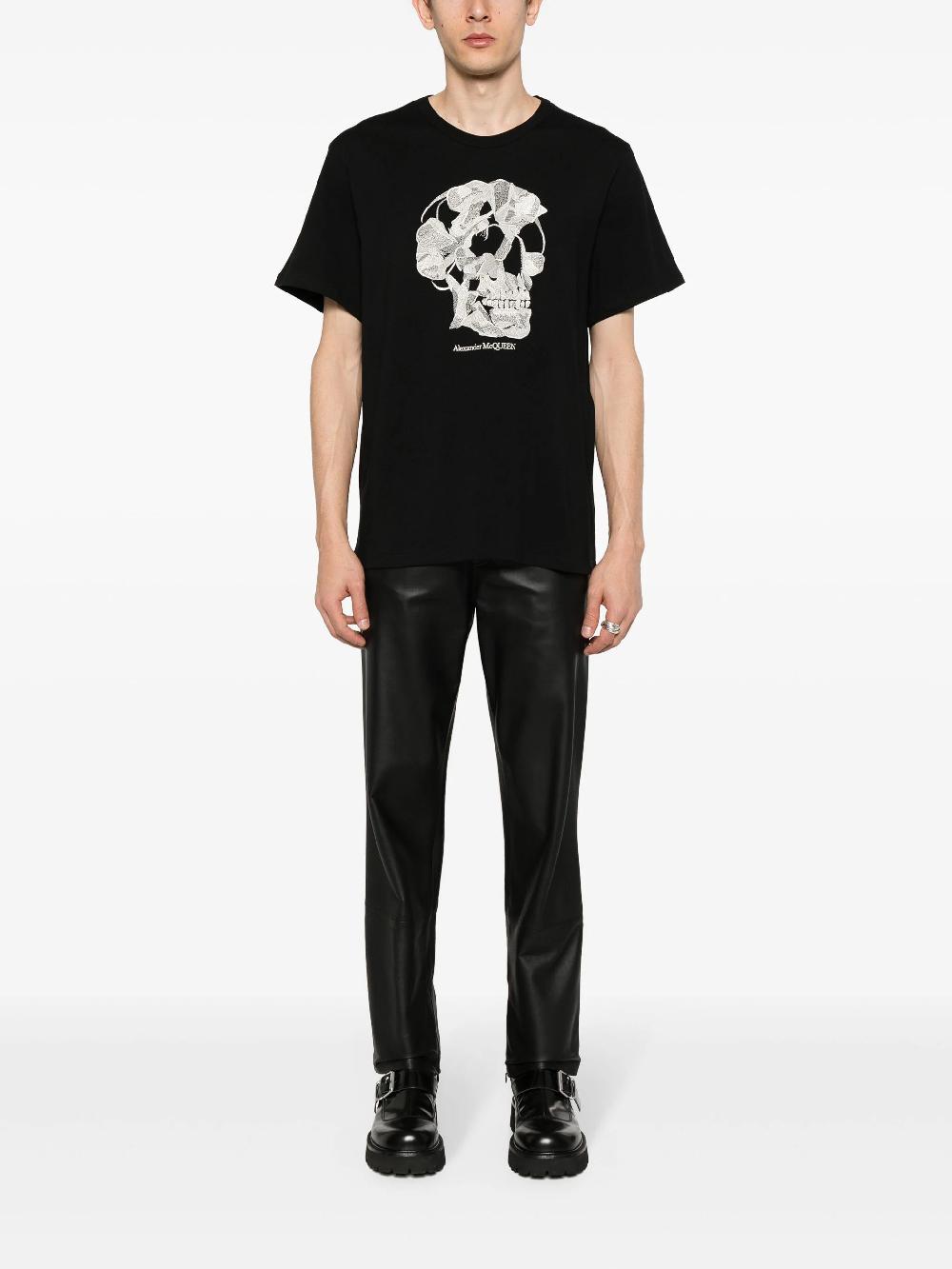 Alexander McQueen Pressed flower skull t-shirt Offerte speciali