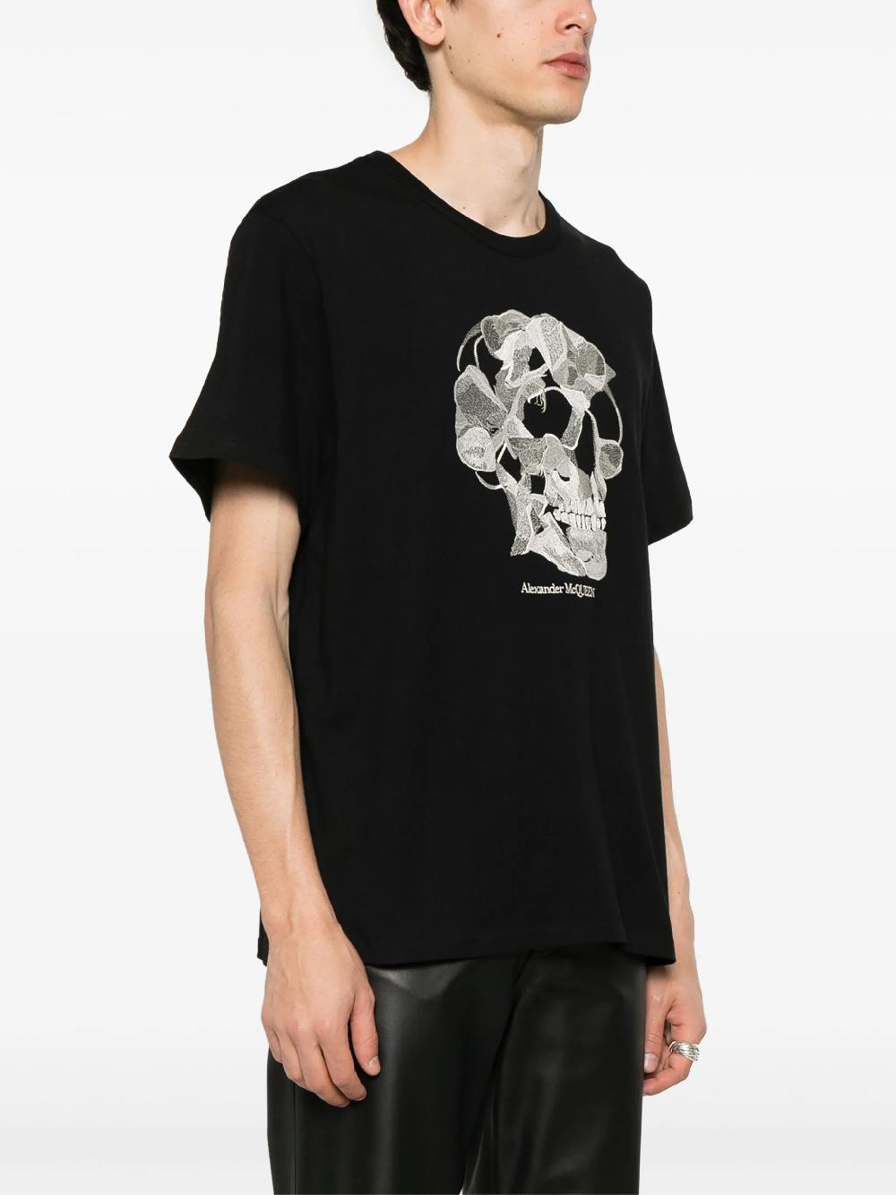 Alexander McQueen Pressed flower skull t-shirt Offerte speciali