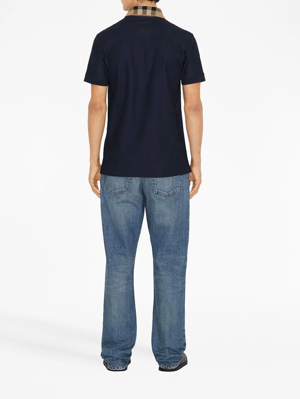 Burberry Check collar polo shirt Fino al 65% di sconto