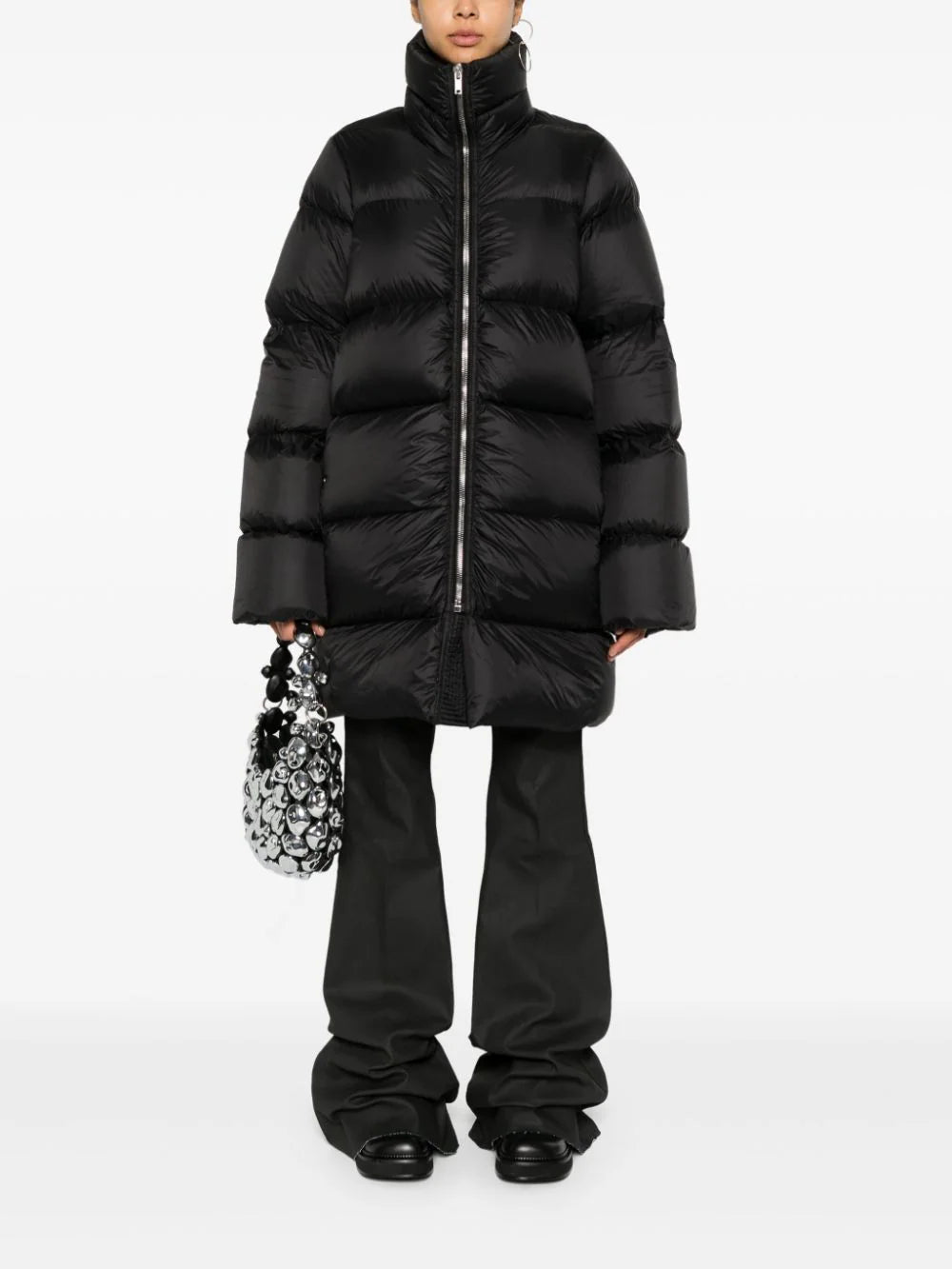 RICK OWENS Long turtle down jacket Super sconto