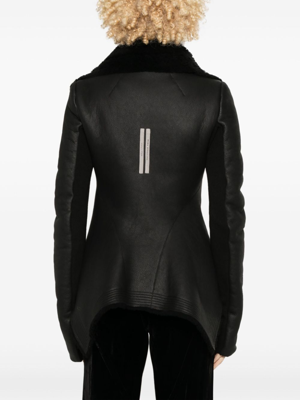 RICK OWENS Naska biker in merino shearling Qualità