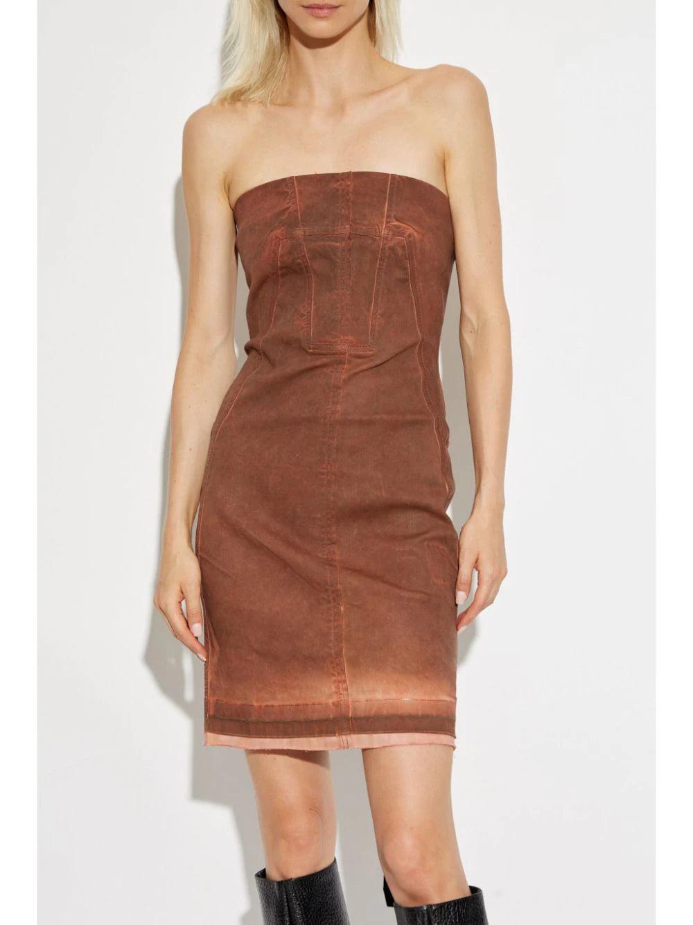 Rick Owens DRKSHDW Splintered denim bustier dress Shopping Online