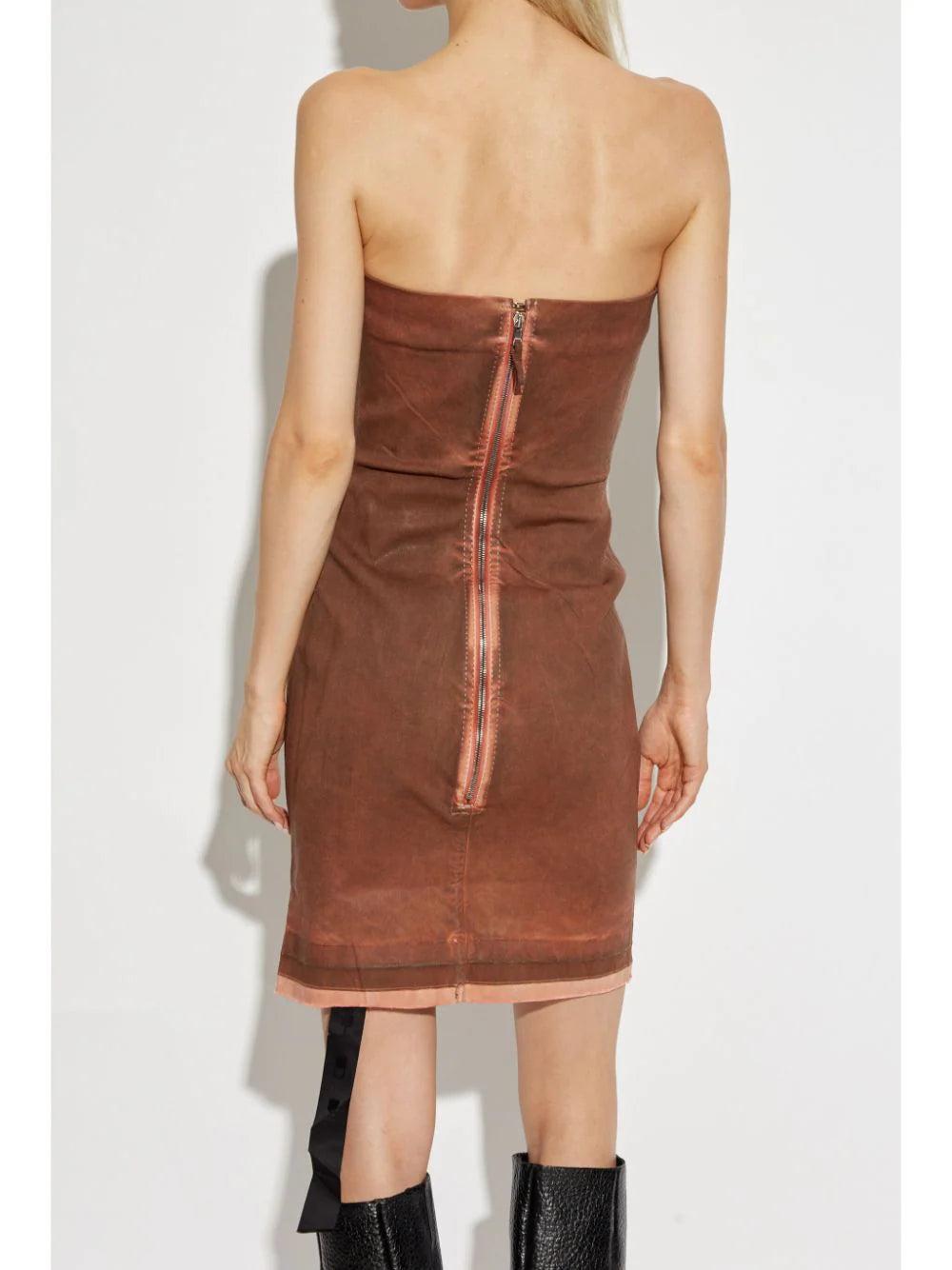 Rick Owens DRKSHDW Splintered denim bustier dress Shopping Online
