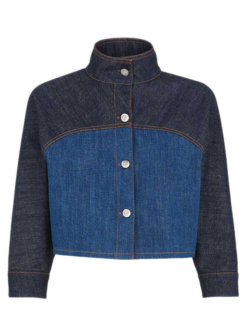 FENDI Blue two-tone denim jacket Online