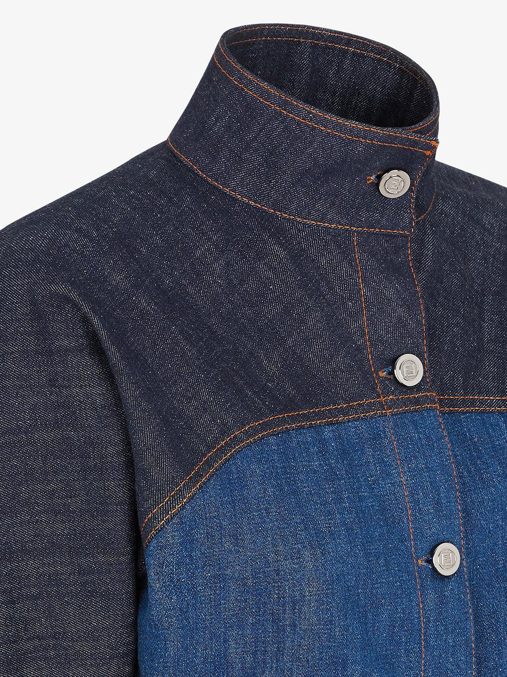 FENDI Blue two-tone denim jacket Online