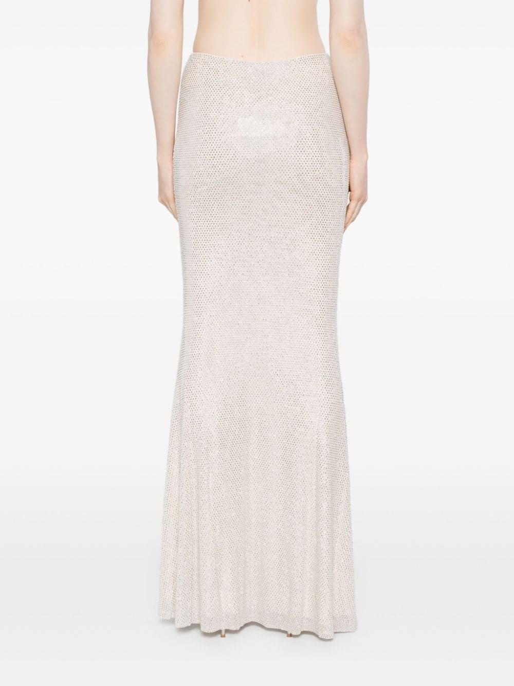 SELF PORTRAIT Rhinestone mesh maxi skirt Vendite stagionali