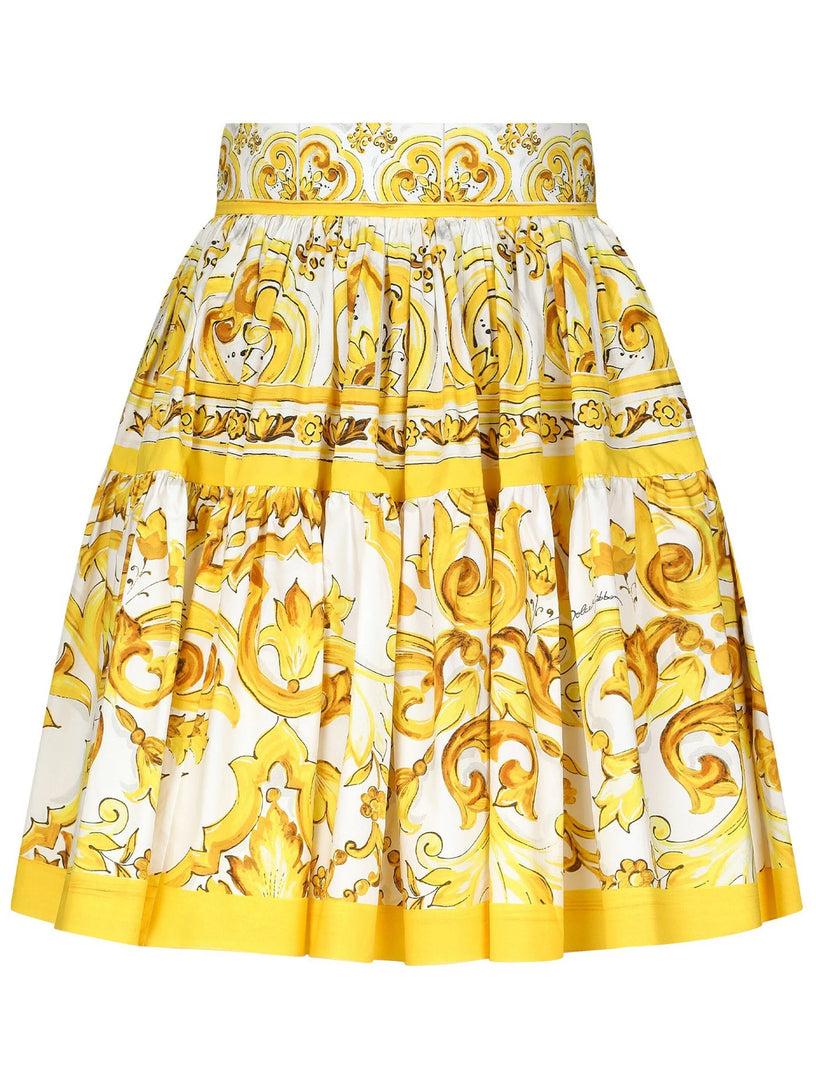 Dolce & Gabbana Short circle skirt in majolica-print Offerta natalizia