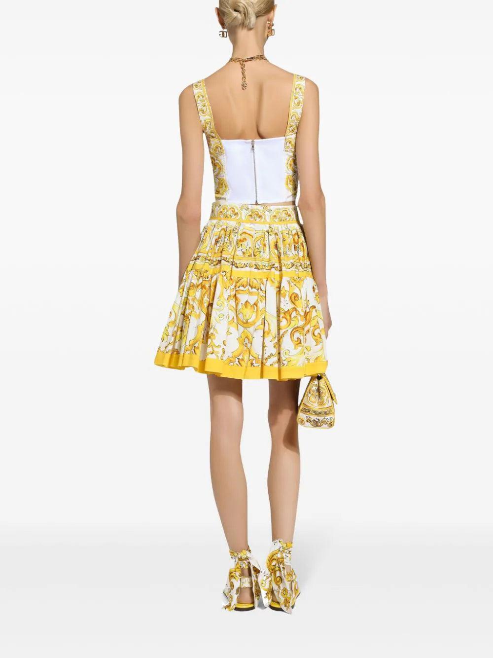 Dolce & Gabbana Short circle skirt in majolica-print Offerta natalizia