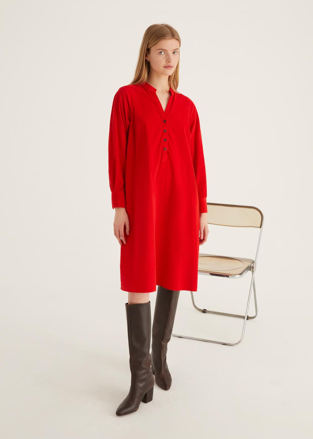Rosso35 Abito polo corto con svasatura