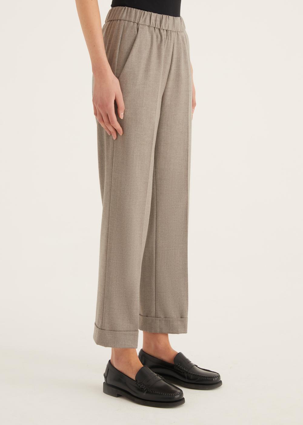 Rosso35 Pantalone con risvolto ed elastico in vita Italia