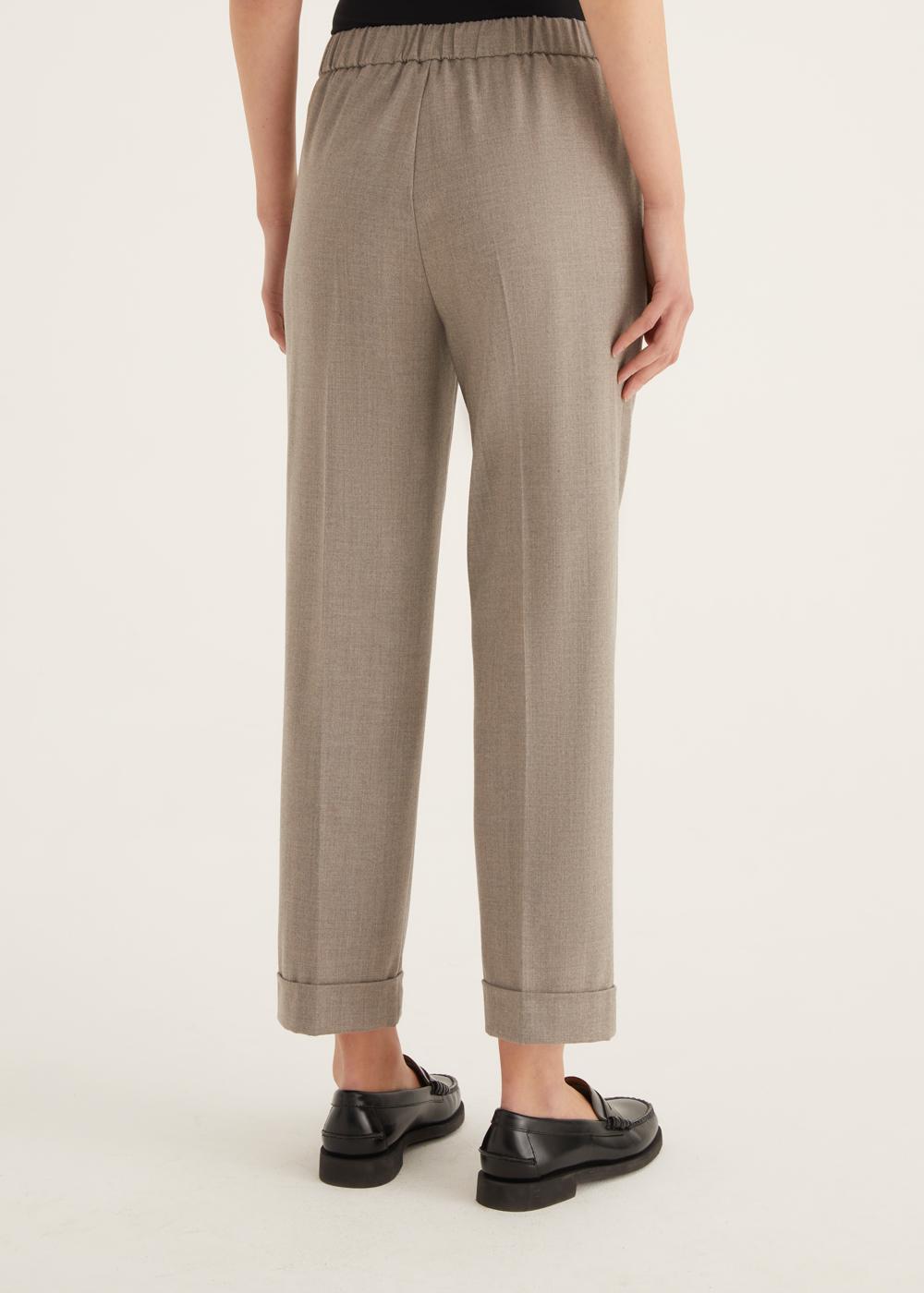 Rosso35 Pantalone con risvolto ed elastico in vita Italia