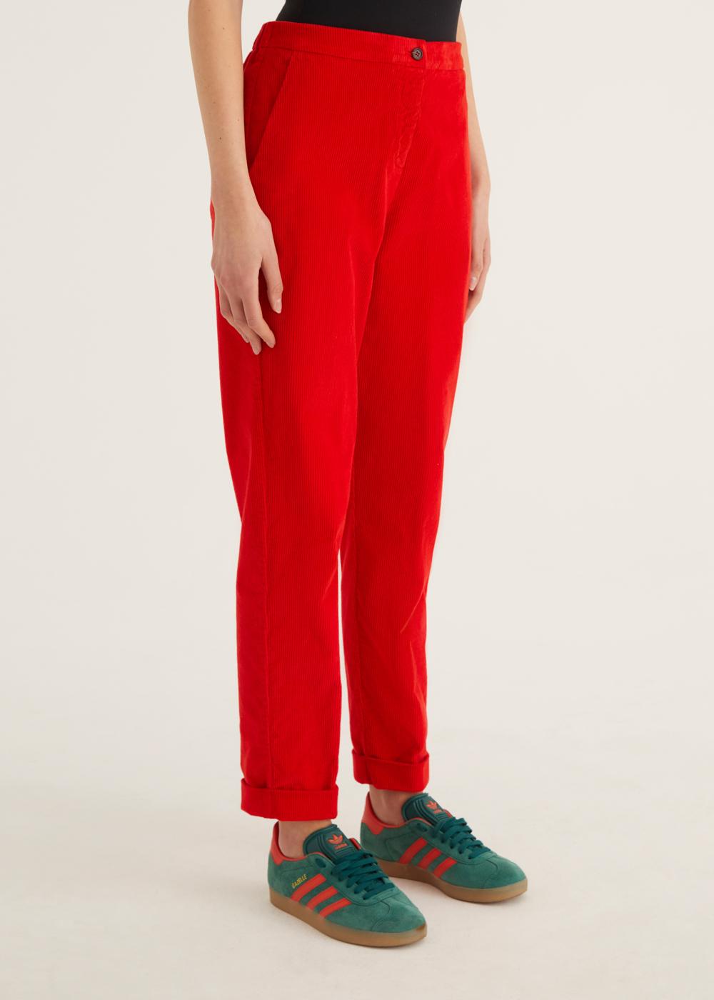 Rosso35 Pantalone dritto con elastico dietro in vita