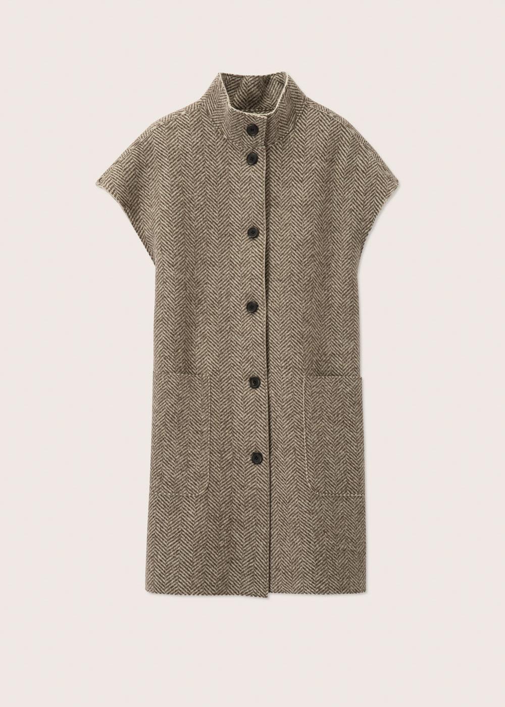 Rosso35 Cappotto senza maniche taglio vivo Presa